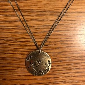 Gold Two-Chain Bird Necklace